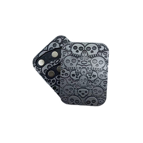 Skull Fingertip Slider — premium metal fidget toy front view
